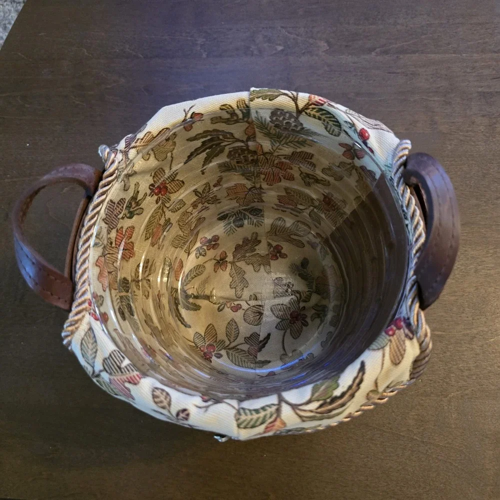 Longaberger‎ Sm Fruit Basket Set  Merlot Autumn Path Pewter Autumn Leaves Tie-On